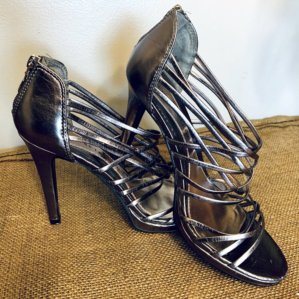 Chinese Laundry Metallic Strappy Heels